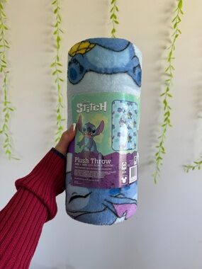 Disney Stitch Plush Throw - Light Blue with Multicolor Accents